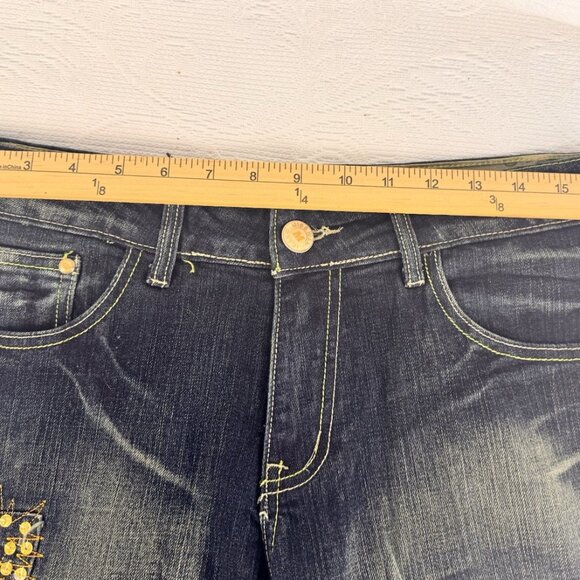 Misswan Womens Denim Jeans Embroidered Sequins Vintage Y2K US 11 - Picture 11 of 16